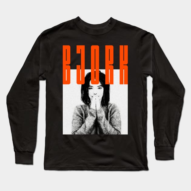 BJORK >> Vintage Fan Artwork Long Sleeve T-Shirt by Tina Rogers Arts